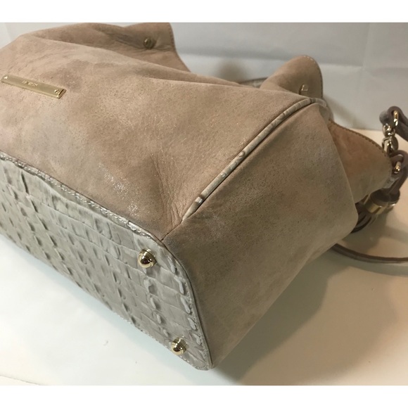 Brahmin Soft Leather Croc Trim Tassel Satchel - Picture 9 of 13